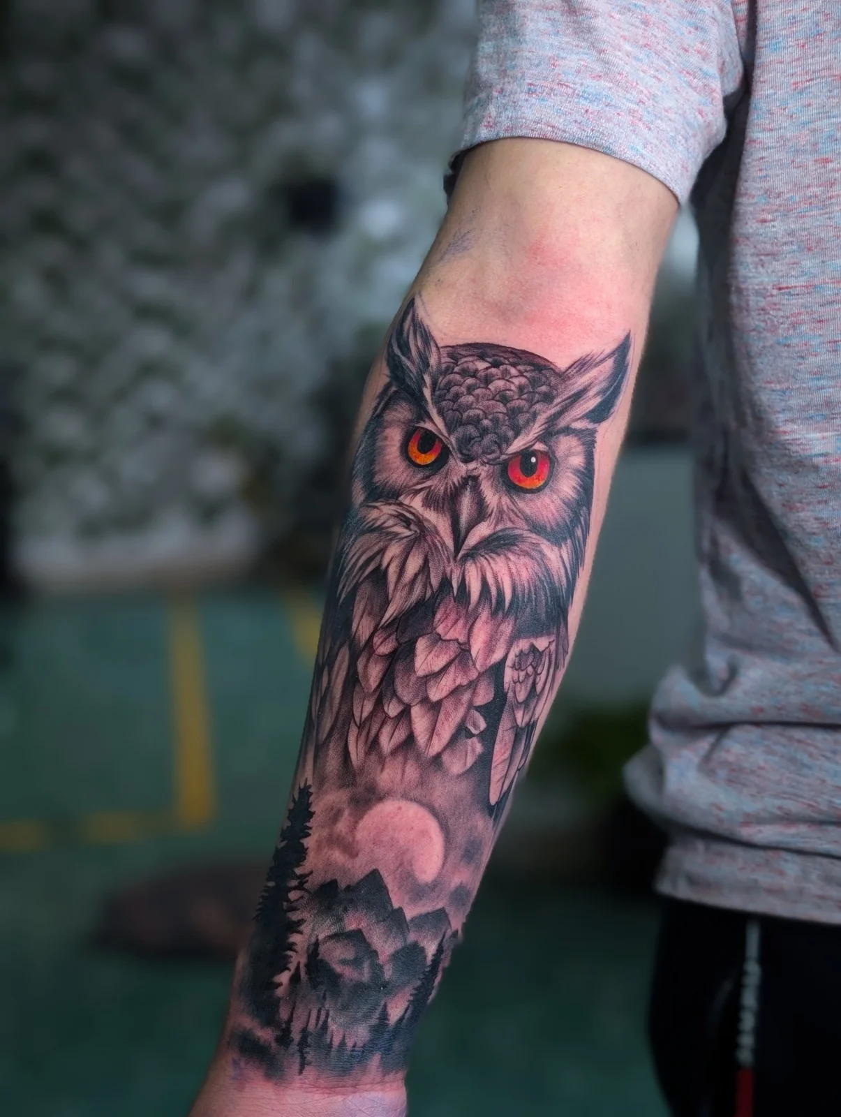 Búho · Black & Grey, trabajo de Inkxa Tattoo Studio